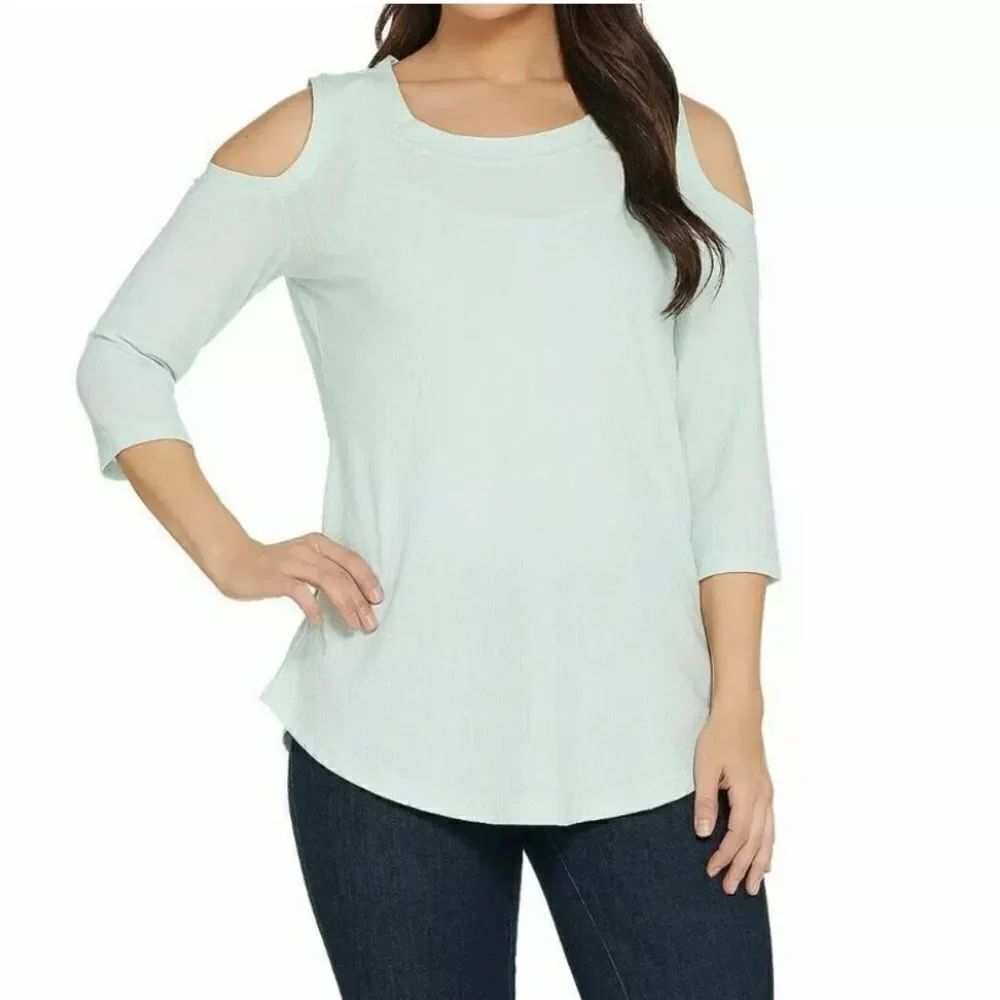 Isaac Mizrahi Live! SOHO 3/4 Sleeve Cold Shoulder Tunic